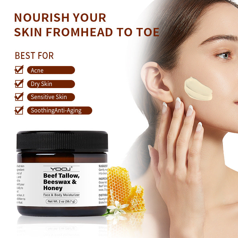 Yooj Beef Tallow for Skin Moisturizer with Beeswax and Honey-56.7g