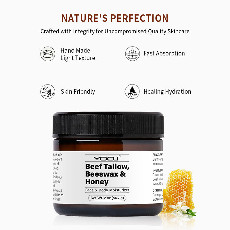 Yooj Beef Tallow for Skin Moisturizer with Beeswax and Honey-56.7g