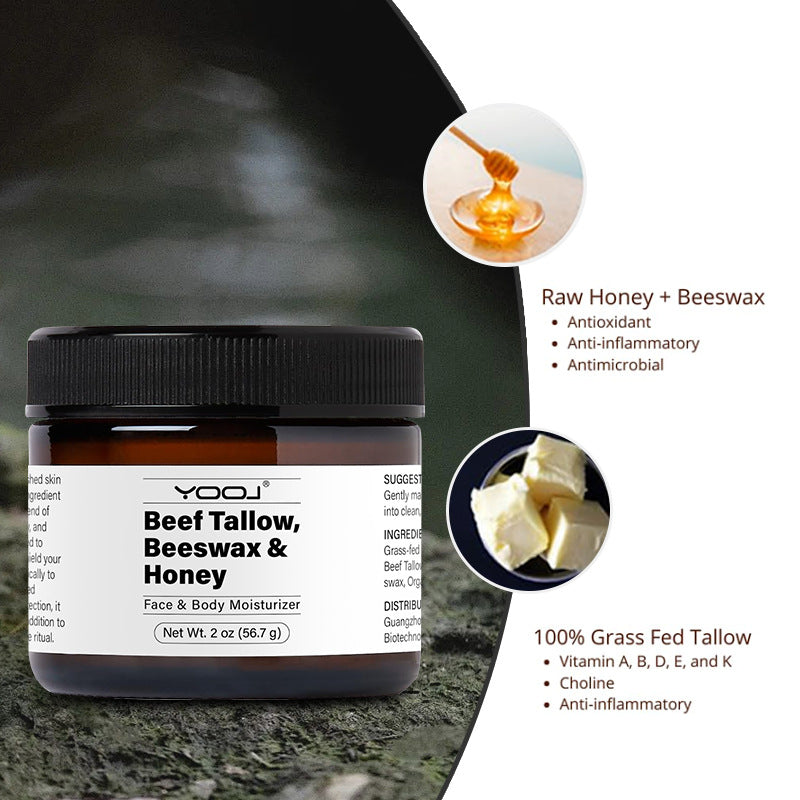 Yooj Beef Tallow for Skin Moisturizer with Beeswax and Honey-56.7g