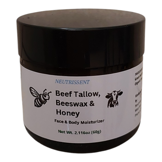 Neutrissent Beef Tallow for Skin Moisturizer with Beeswax and Honey-56.7g